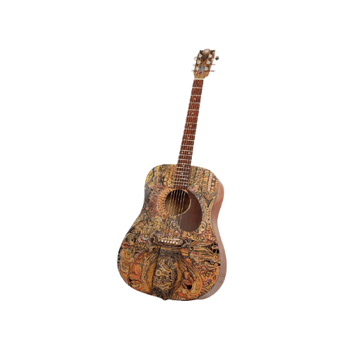 Detailed Painted Acoustic Guitar